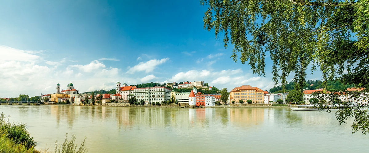 A view across the river to Passau, Germany